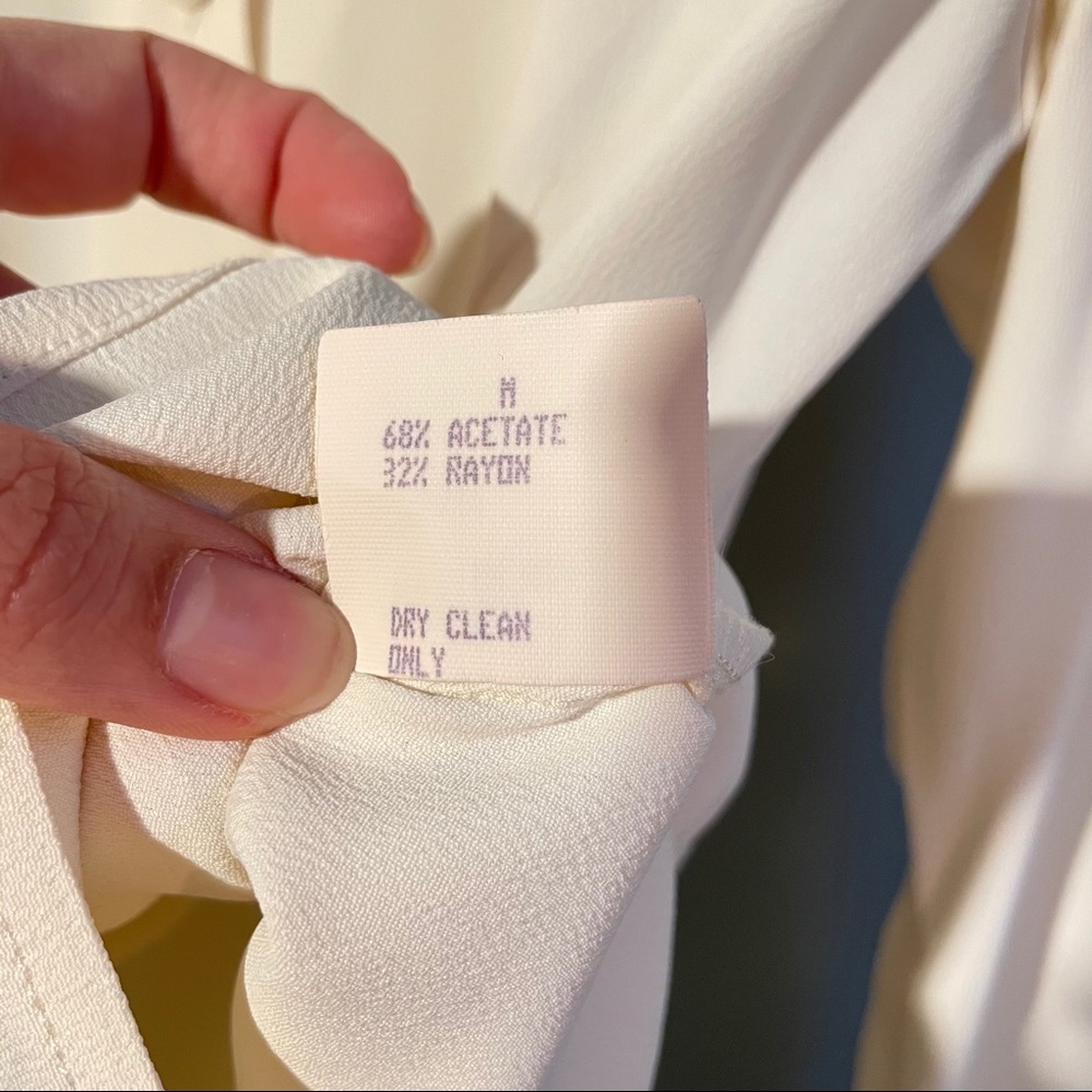 Vintage Y2K Neutral Wide Collar Tailored Shirt - Picture 8 of 9